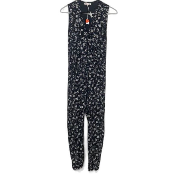 Sundry Ditsy Floral Wrap Jumpsuit - Navy 1/S - Picture 6 of 13